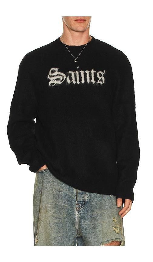 ALLSAINTS Saints Crew Sweater in Black by ALLSAINTS