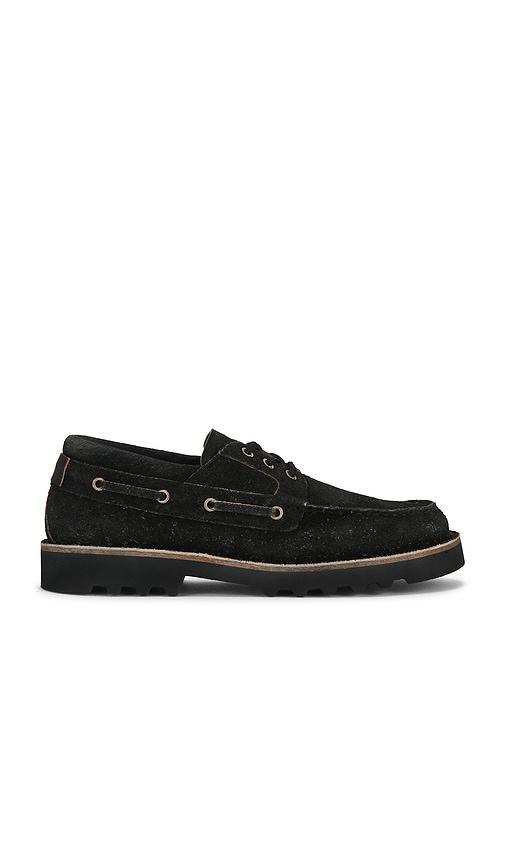 ALLSAINTS Skiff Boat Shoe in Charcoal by ALLSAINTS
