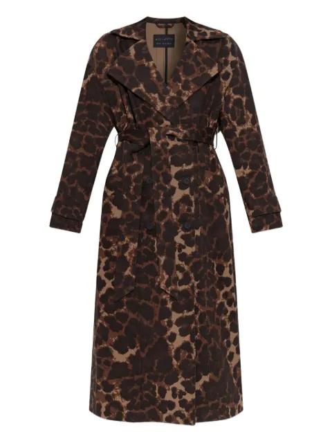 Abel leopard-print belted trench coat by ALLSAINTS