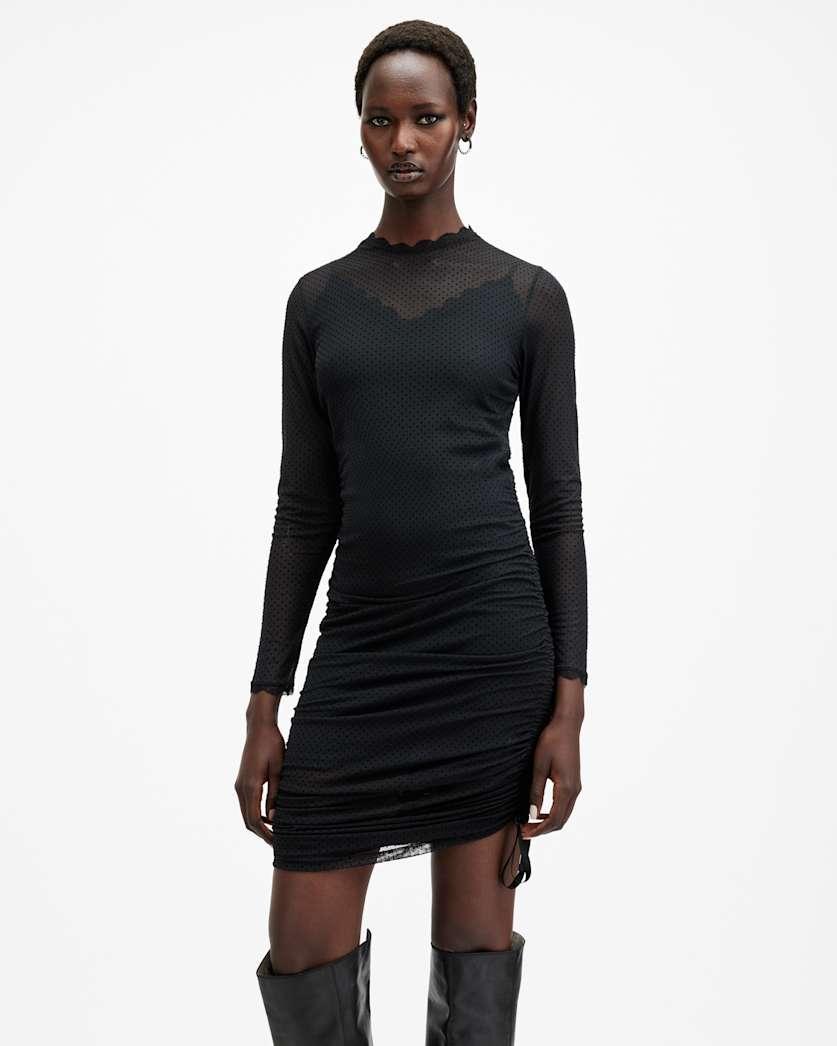 Adara Polka Dot Tulle Mini Dress by ALLSAINTS