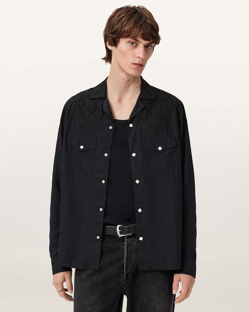 Akan Long Sleeve Embroidered Shirt by ALLSAINTS
