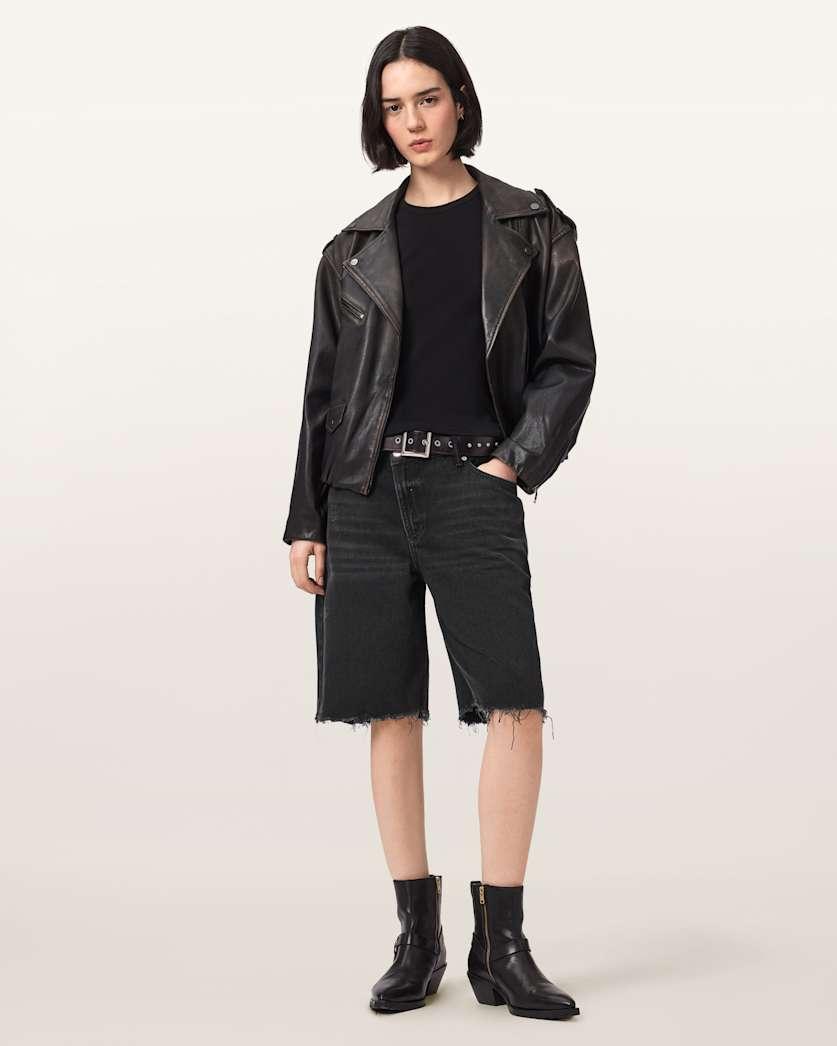 Aki Crossover Wide Leg Shorts by ALLSAINTS