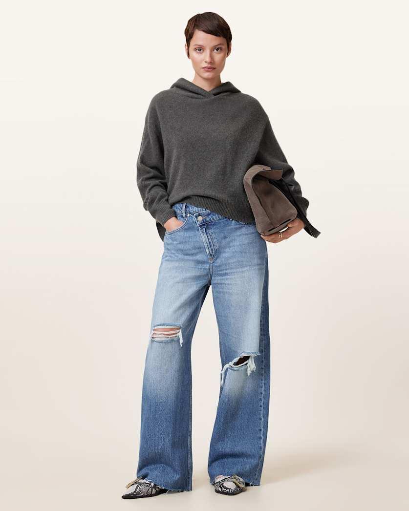 Aki Wide Leg Crossover Denim Jeans by ALLSAINTS