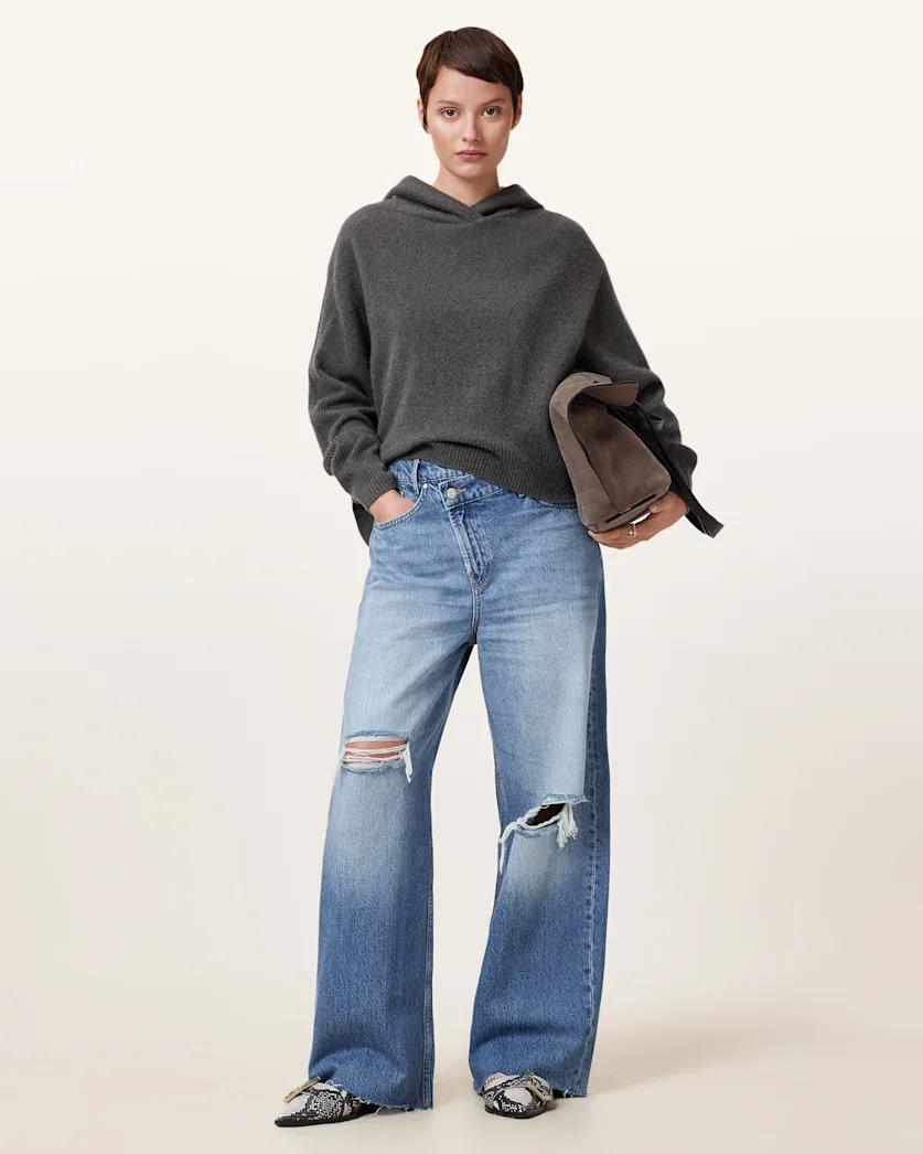 Aki Wide Leg Crossover Denim Jeans by ALLSAINTS