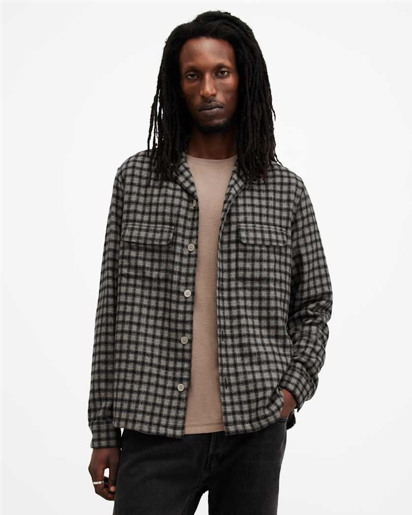 Alkame Checked Relaxed Fit Shirt by ALLSAINTS