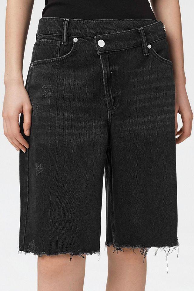 AllSaints Aki Crossover Wide Leg Denim Shorts by ALLSAINTS