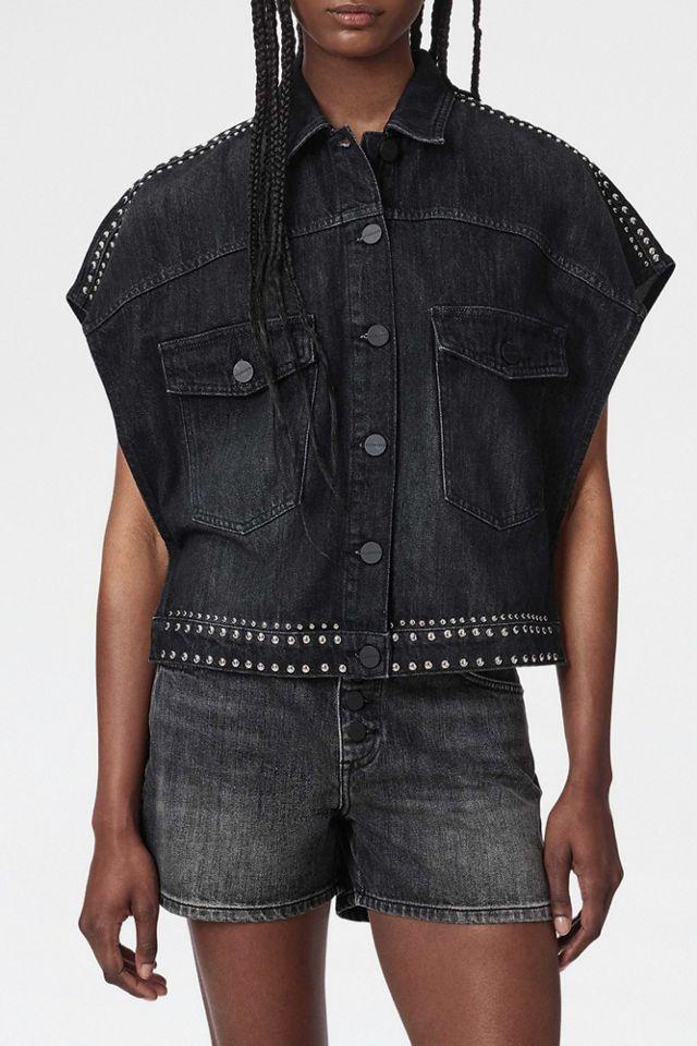 AllSaints Alba Studded Short Sleeve Denim Jacket by ALLSAINTS
