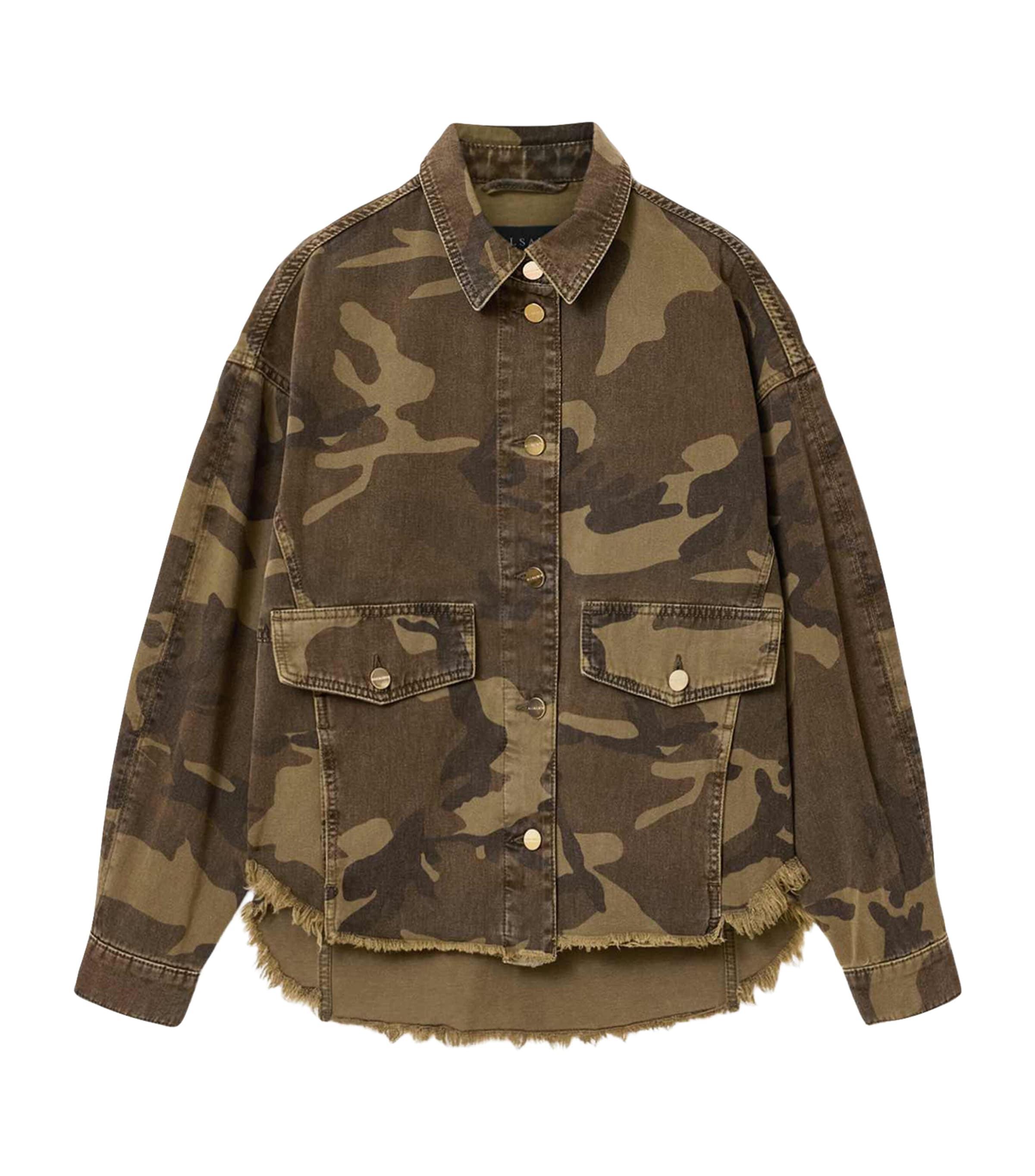 AllSaints Cotton Camouflage Hettie Shacket by ALLSAINTS