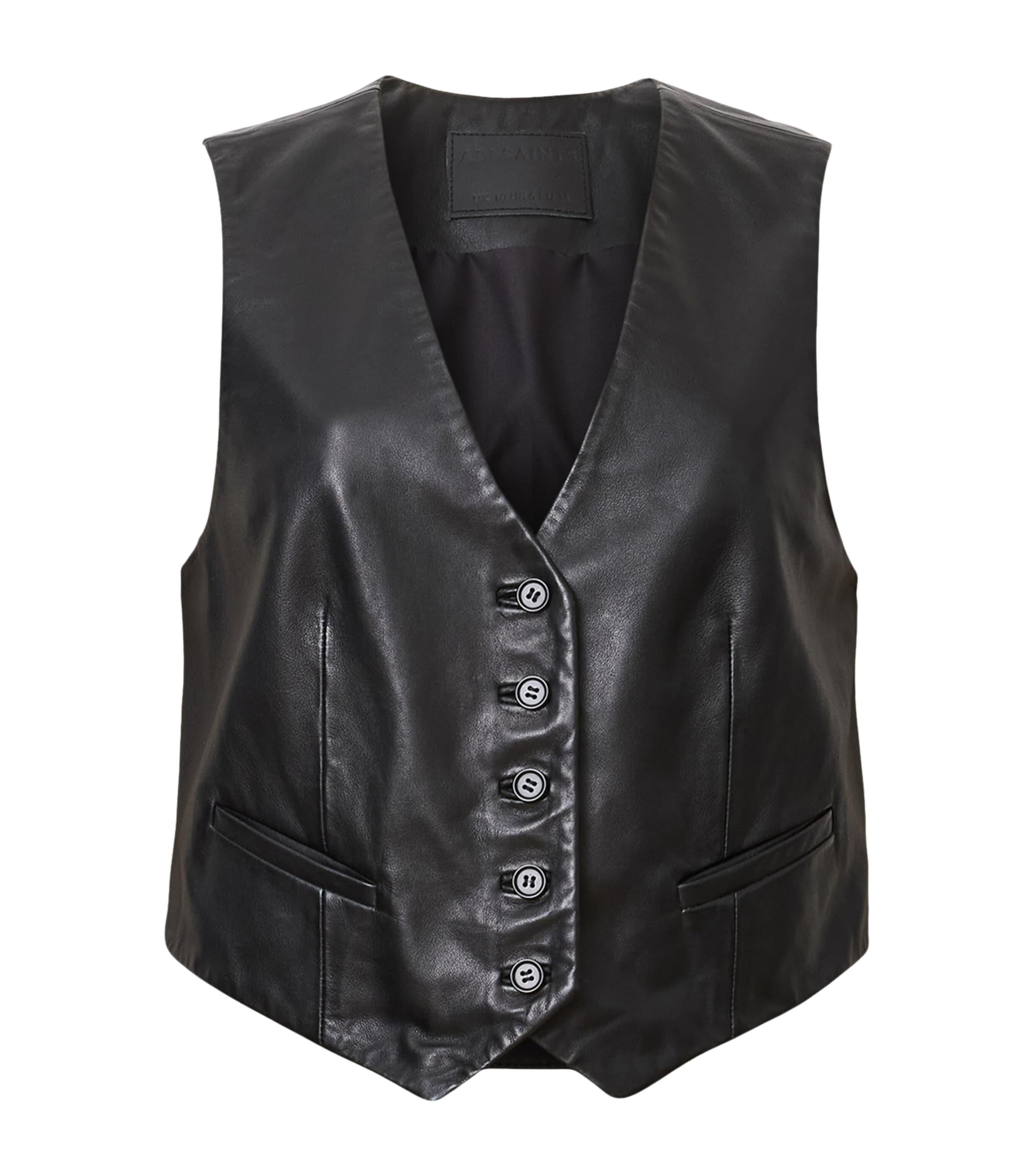 AllSaints Leather Arla Lea Waistcoat by ALLSAINTS