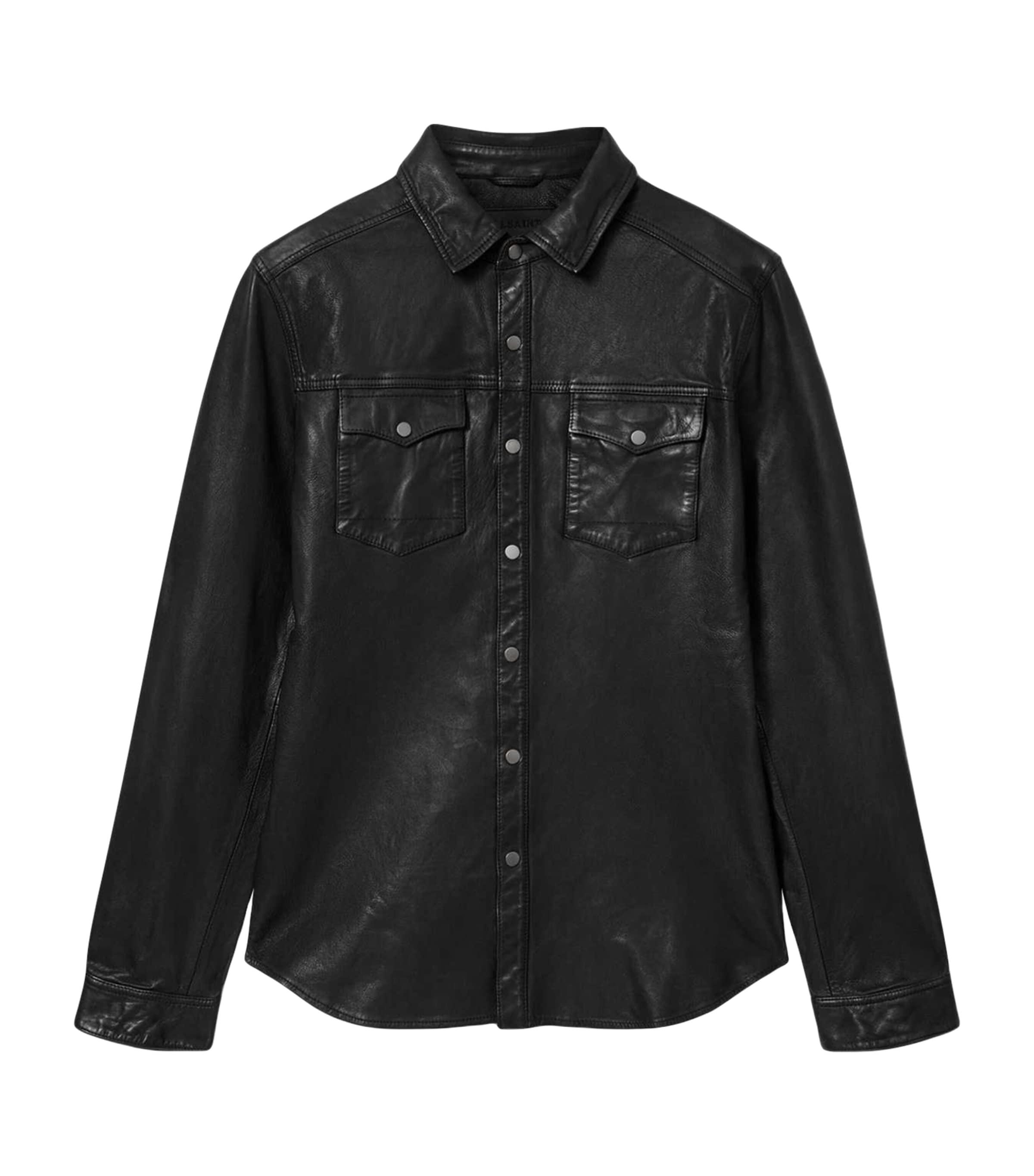 AllSaints Leather Irwin Shirt by ALLSAINTS