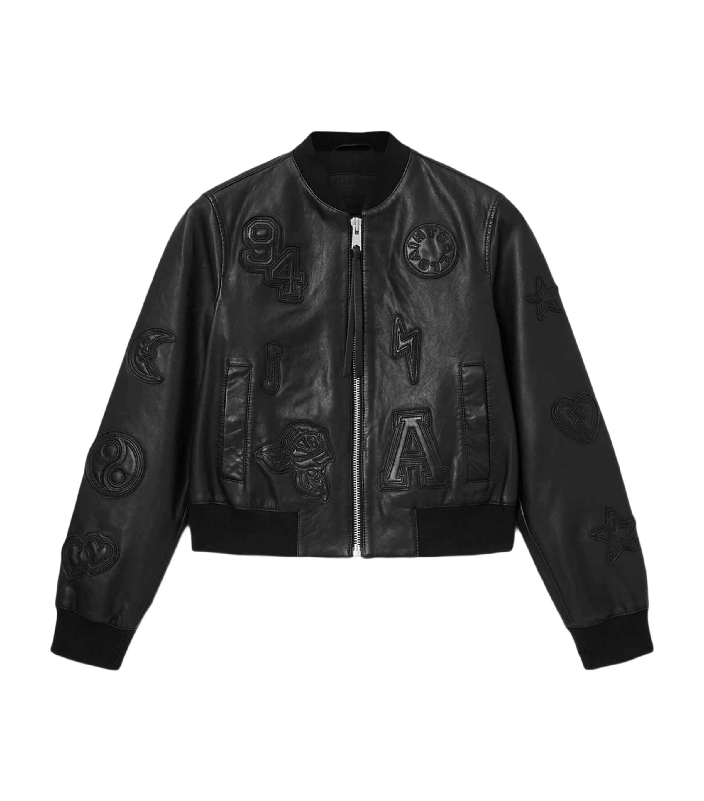 AllSaints Leather Orten Bomber Jacket by ALLSAINTS