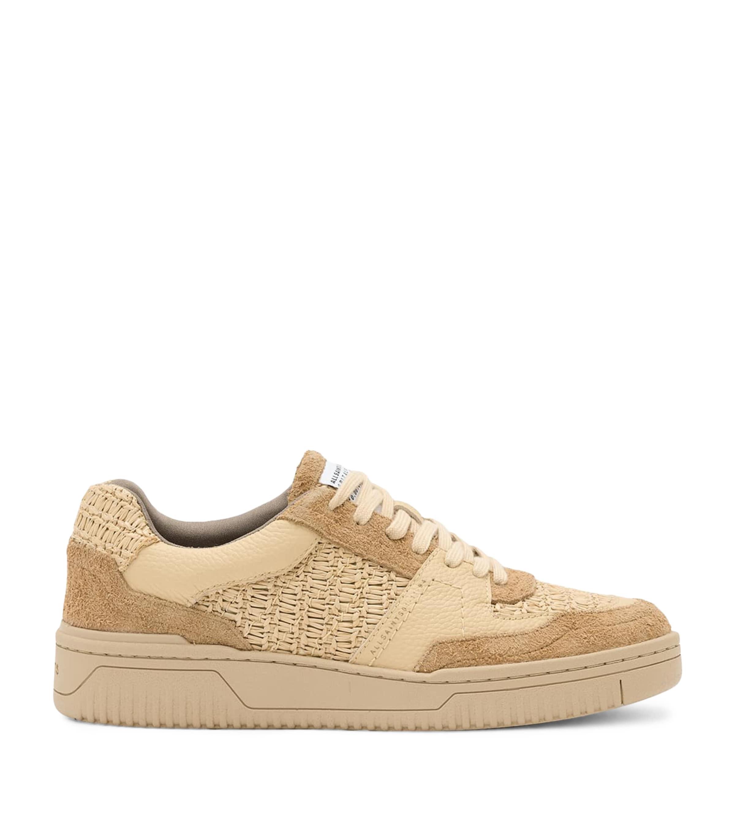 AllSaints Leather-Raffia Hix Sneakers by ALLSAINTS