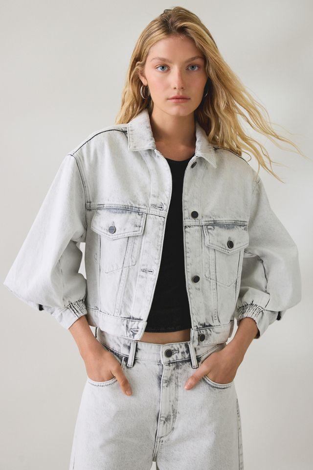 AllSaints Luca Short Sleeve Cropped Denim Jacket by ALLSAINTS