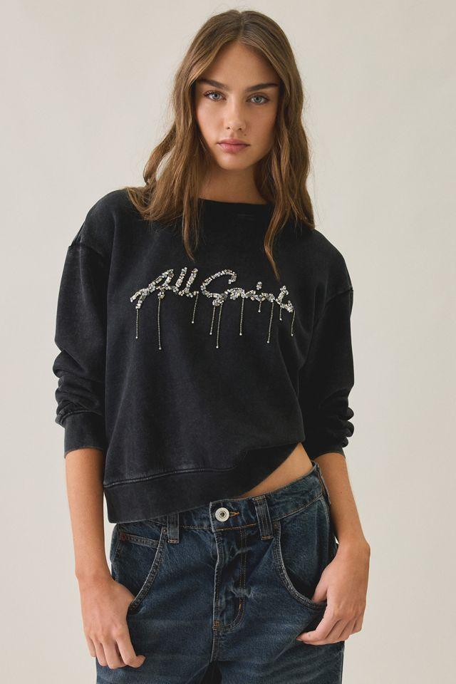 AllSaints Pippa Chains Embellished Graphic Crew Neck Pullover by ALLSAINTS