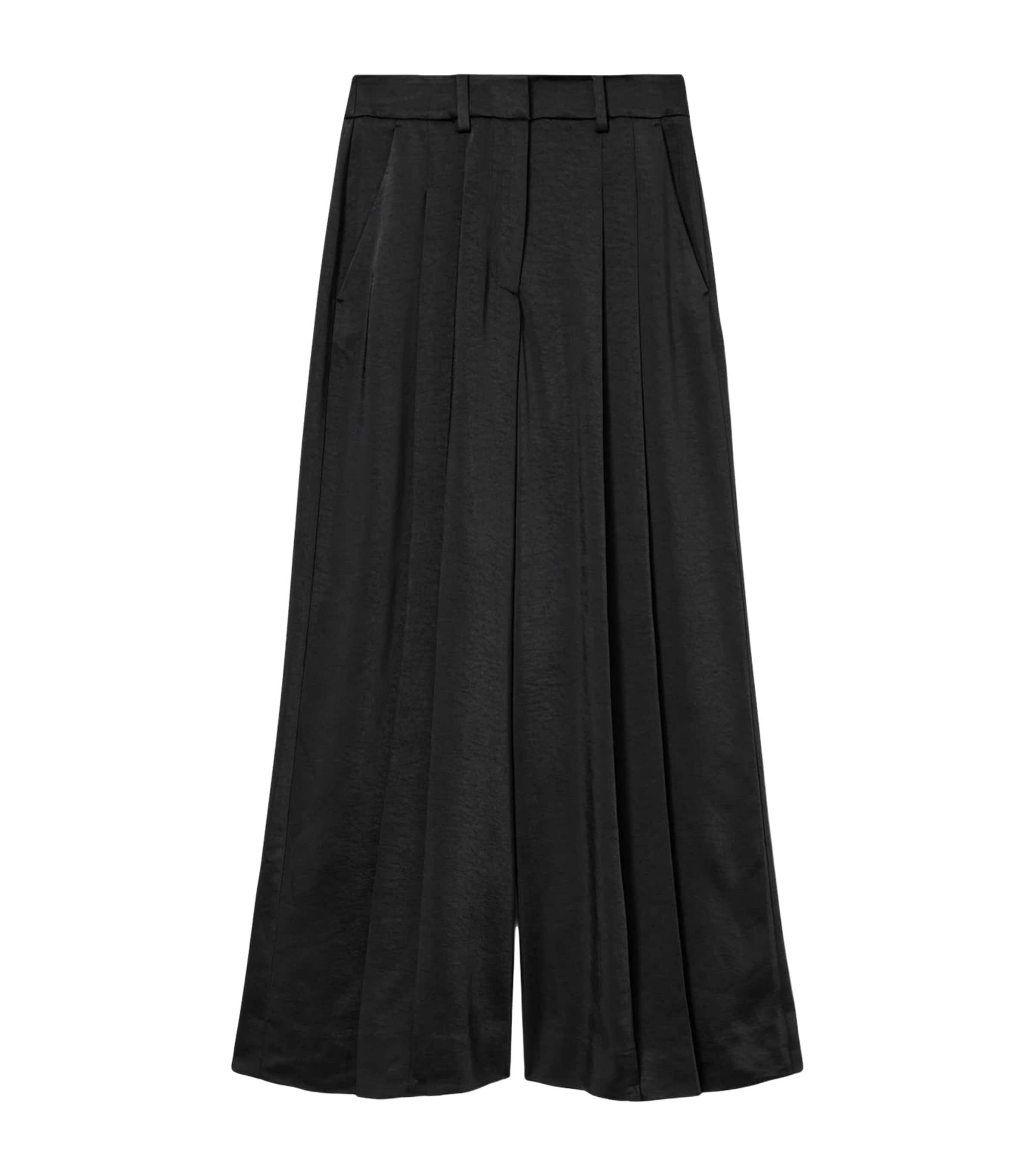 AllSaints Satin Poppy Wide-Leg Trousers by ALLSAINTS