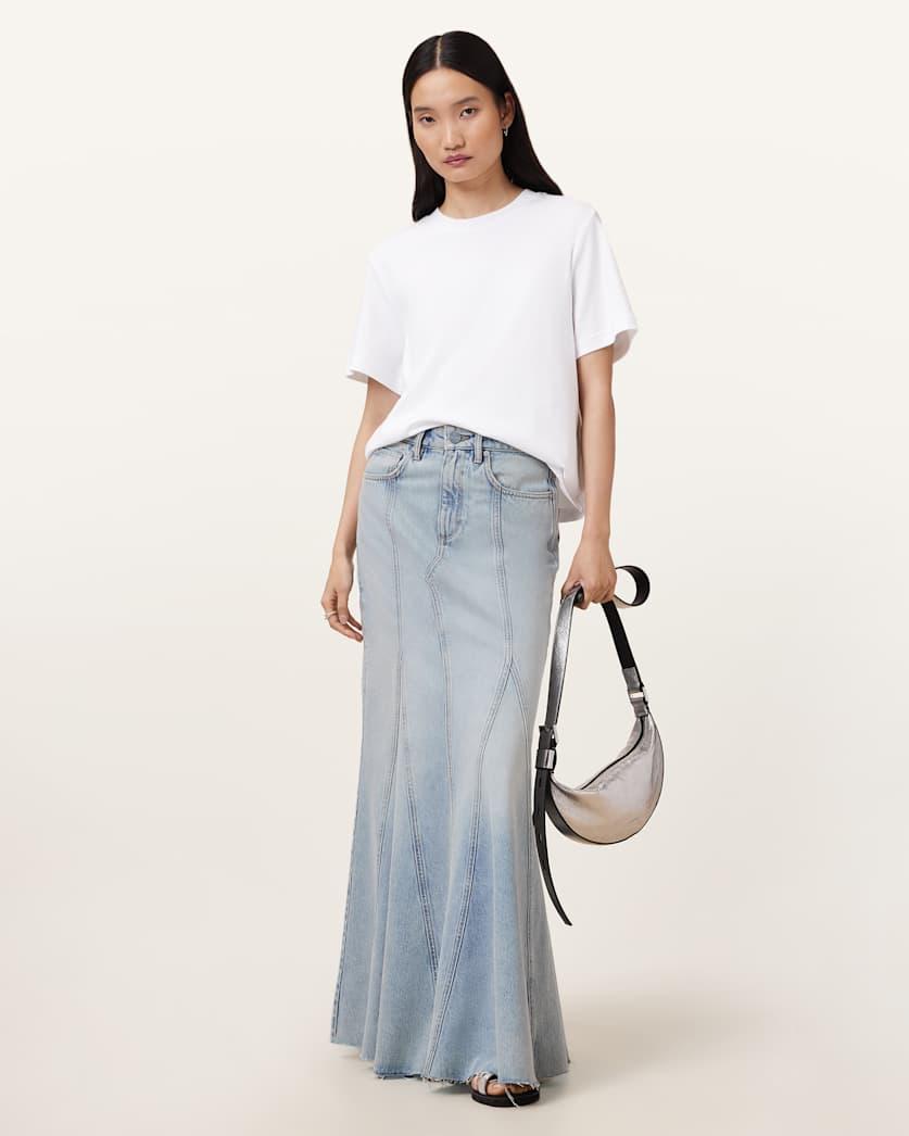 Alma Maxi Denim Skirt by ALLSAINTS