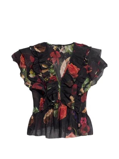 Alma ruffled floral-print blouse by ALLSAINTS