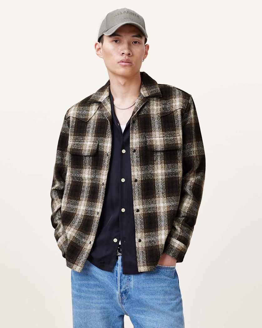 Alvar Checked Western Relaxed Fit Shirt by ALLSAINTS