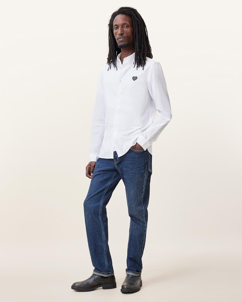 Amante Heart Embroidered Slim Fit Shirt by ALLSAINTS