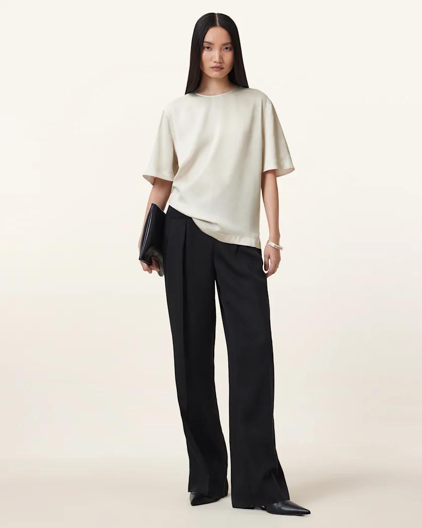Amelie Satin Relaxed Fit T-Shirt by ALLSAINTS
