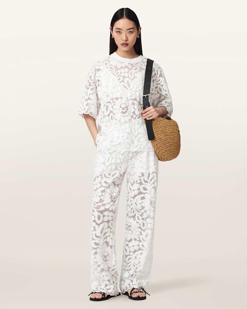Amelie Straight Leg Lace Trousers by ALLSAINTS