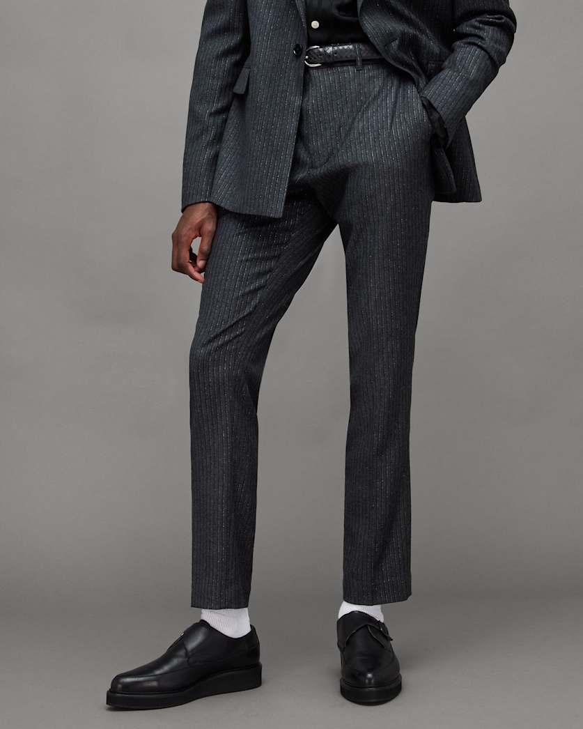 Androm Metallic Pinstripe Skinny Trousers by ALLSAINTS Androm Metallic Pinstripe Skinny Trousers by ALLSAINTS