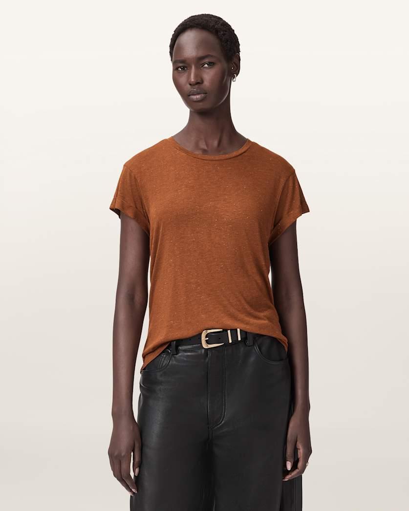 Anna Short Sleeve Shimmer T-Shirt by ALLSAINTS
