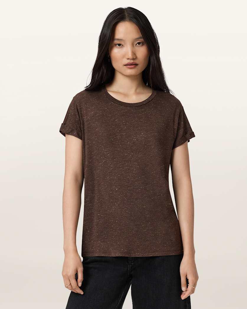 Anna Short Sleeve Shimmer T-Shirt by ALLSAINTS
