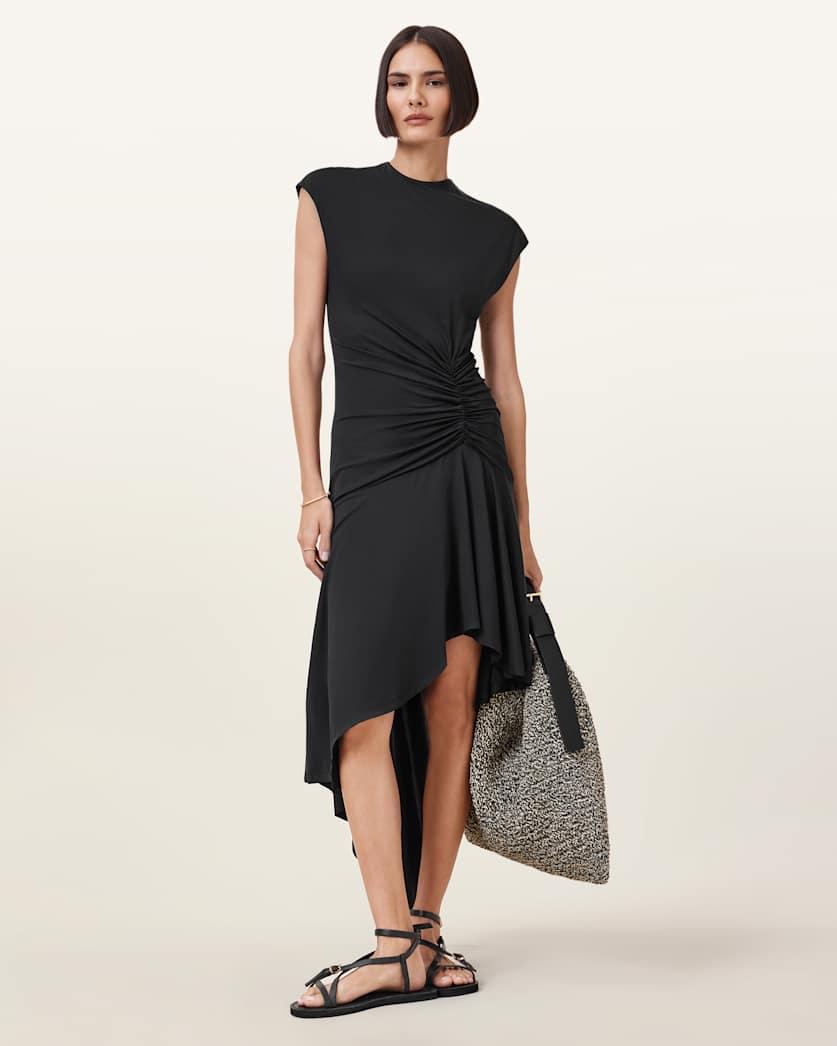 Annalie Asymmetric Midi Dress by ALLSAINTS