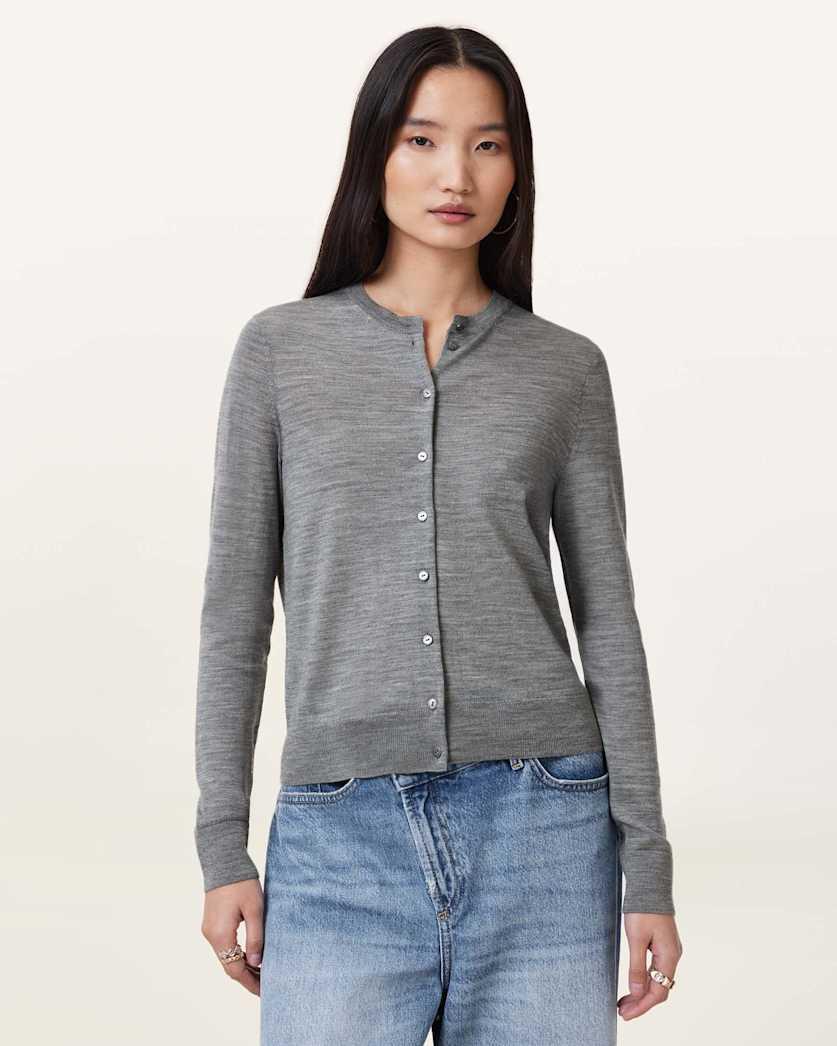 Anouk Slim Fit Merino Wool Cardigan by ALLSAINTS