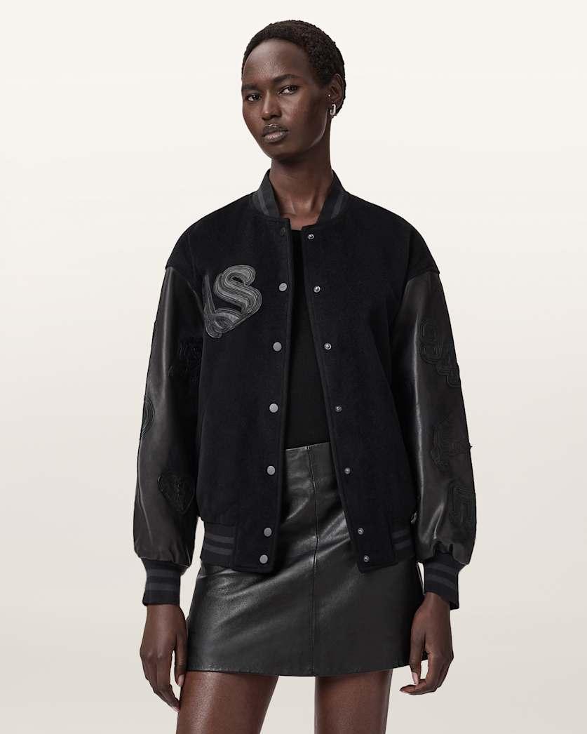 Argon Leather Varsity Leather Jacket by ALLSAINTS