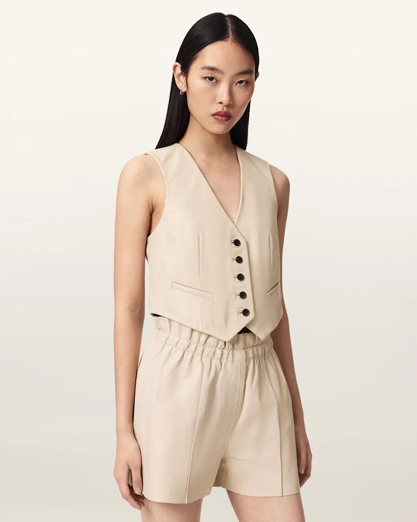 Arla Sleeveless Leather Vest by ALLSAINTS