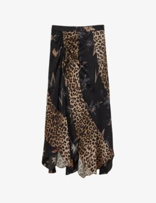 Arleen Leopard-Print Stretch-Woven Maxi Skirt by ALLSAINTS