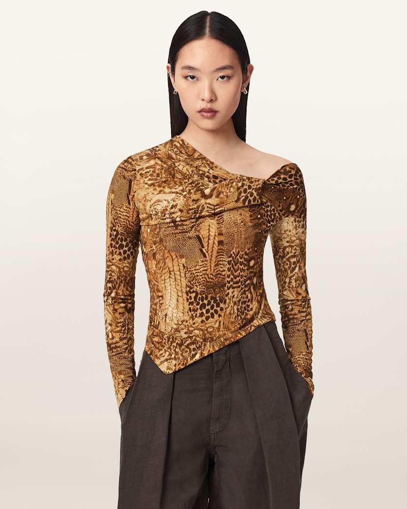Arlie Long Sleeve Off-The-Shoulder Top by ALLSAINTS