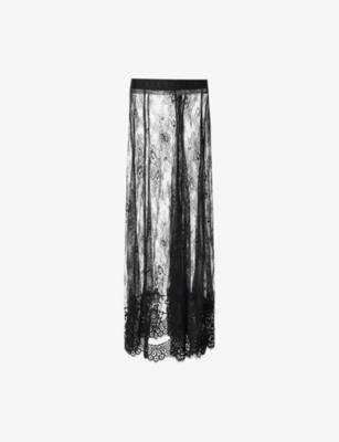 Arran High-Rise Lace-Embroidered Woven Midi Skirt by ALLSAINTS