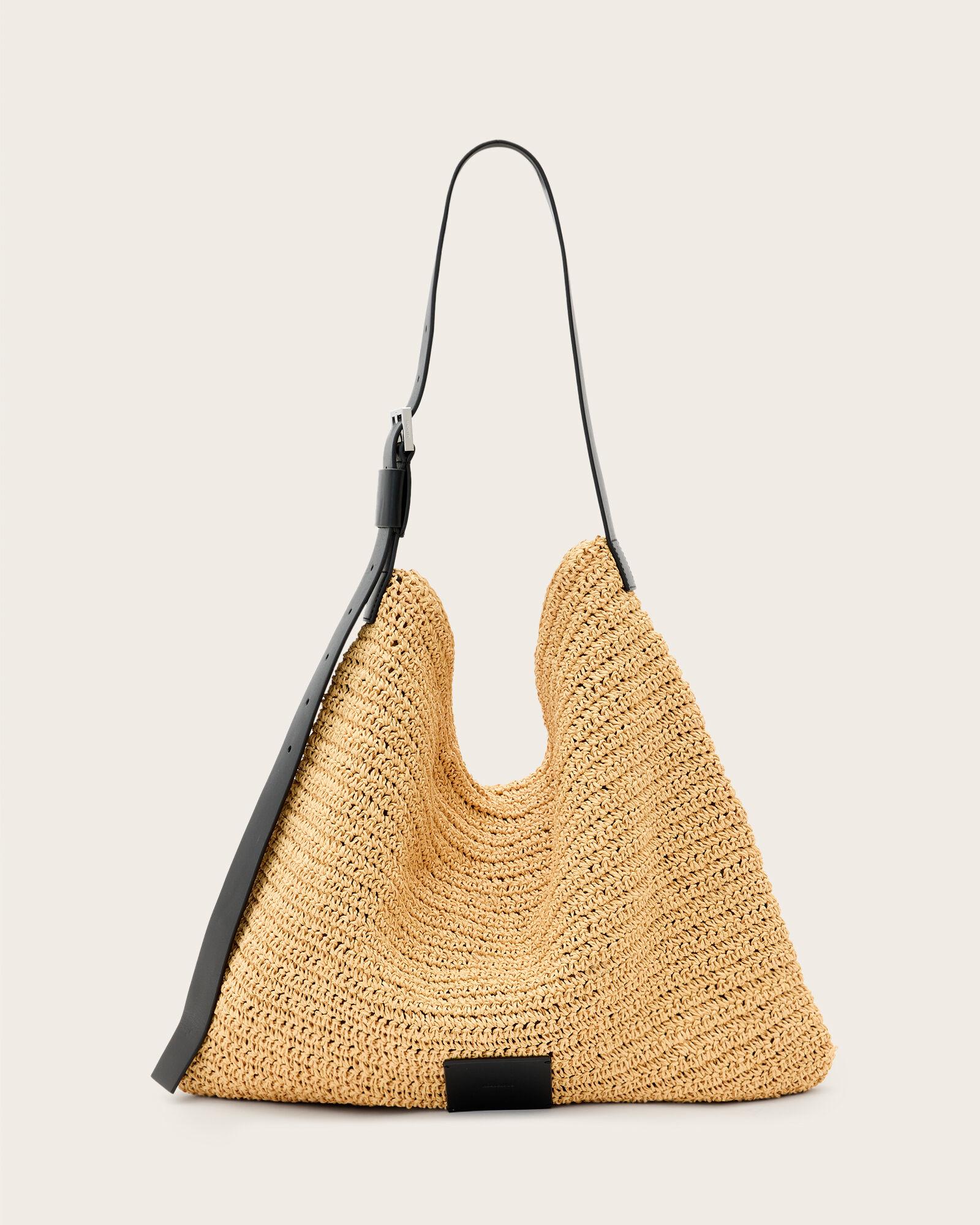 Asha Woven Straw Hobo Shoulder Bag by ALLSAINTS