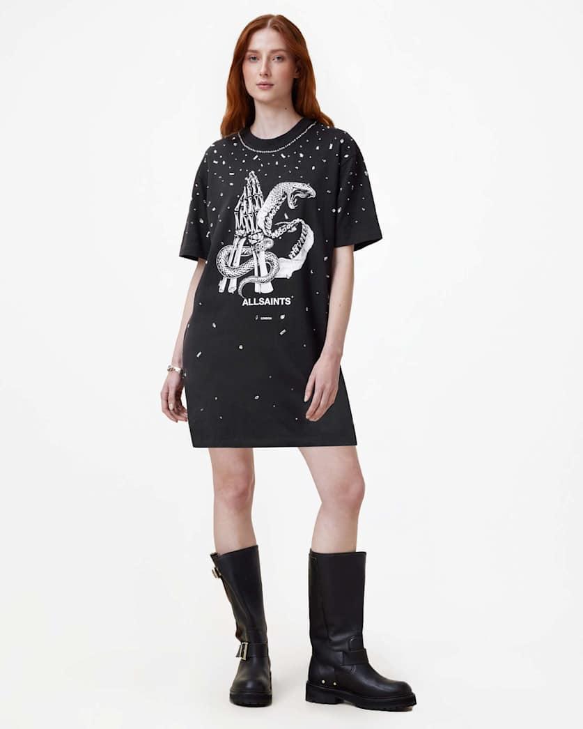 Asp Embellished Slouchy Mini T-Shirt Dress by ALLSAINTS