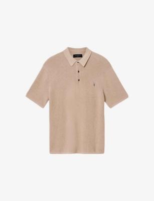 Aspen Ramskull-embroidered cotton and wool polo shirt by ALLSAINTS