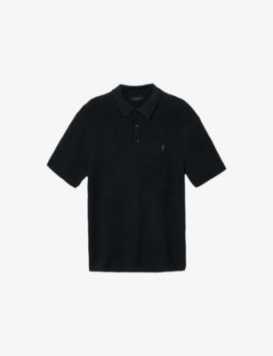 Aspen Ramskull-embroidered cotton and wool polo shirt by ALLSAINTS