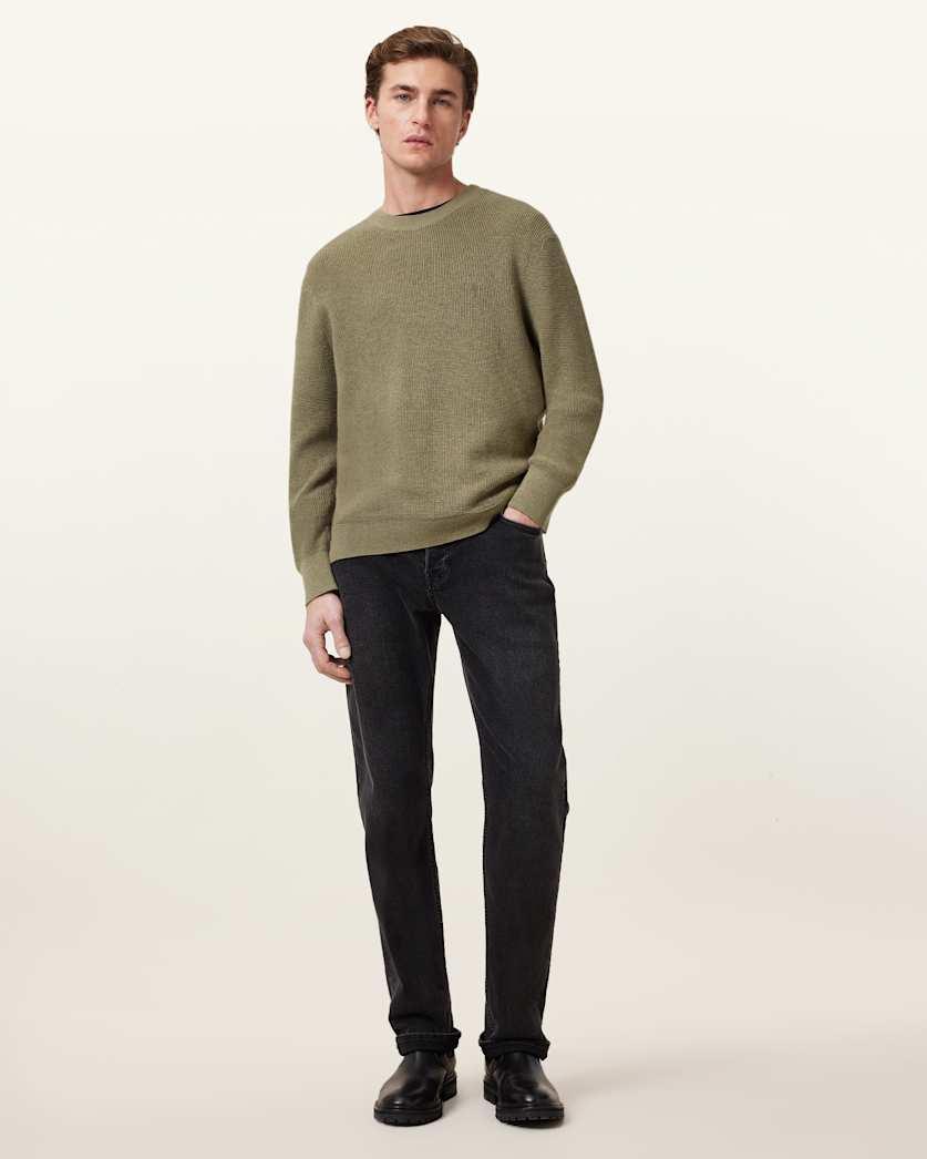 Aspen Waffle Texture Crew Neck Ramskull Jumper by ALLSAINTS