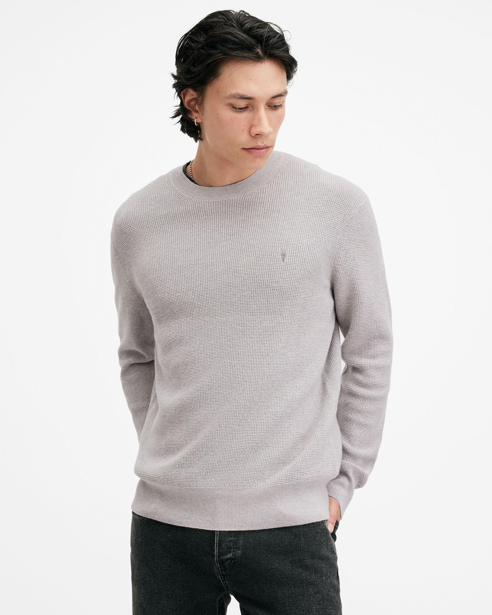 Aspen Waffle Texture Crew Neck Ramskull Sweater by ALLSAINTS