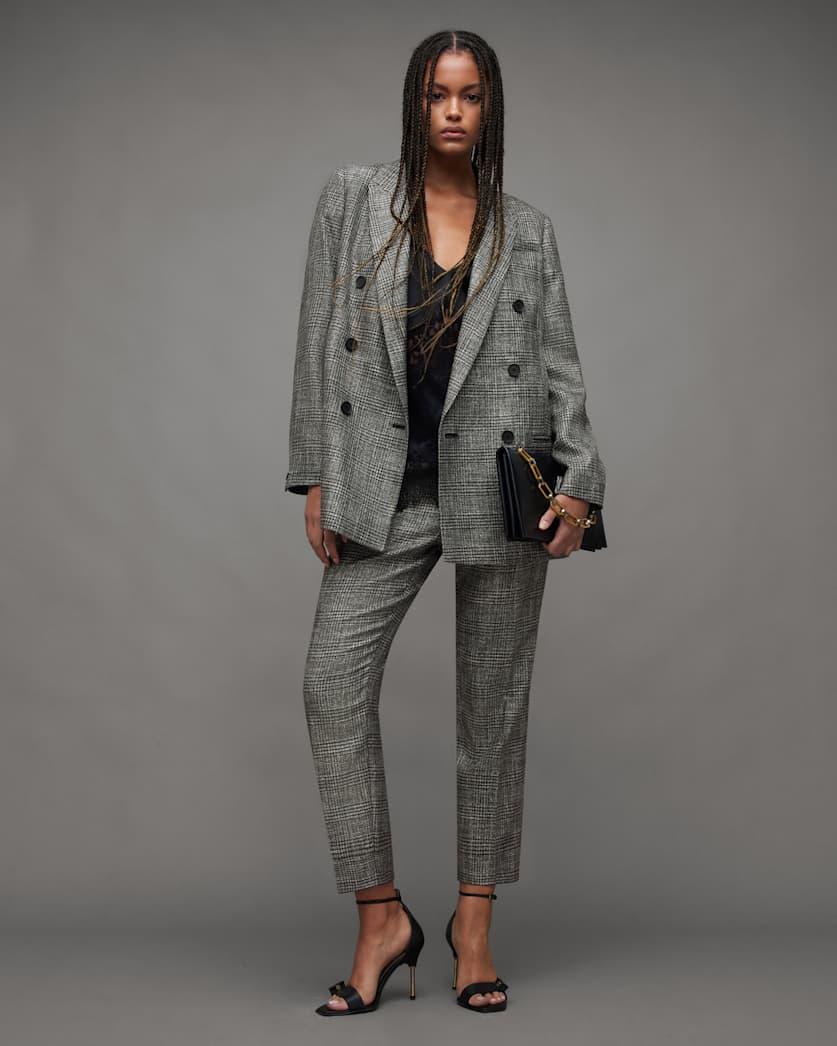 Astrid Checked Sparkle Trousers by ALLSAINTS