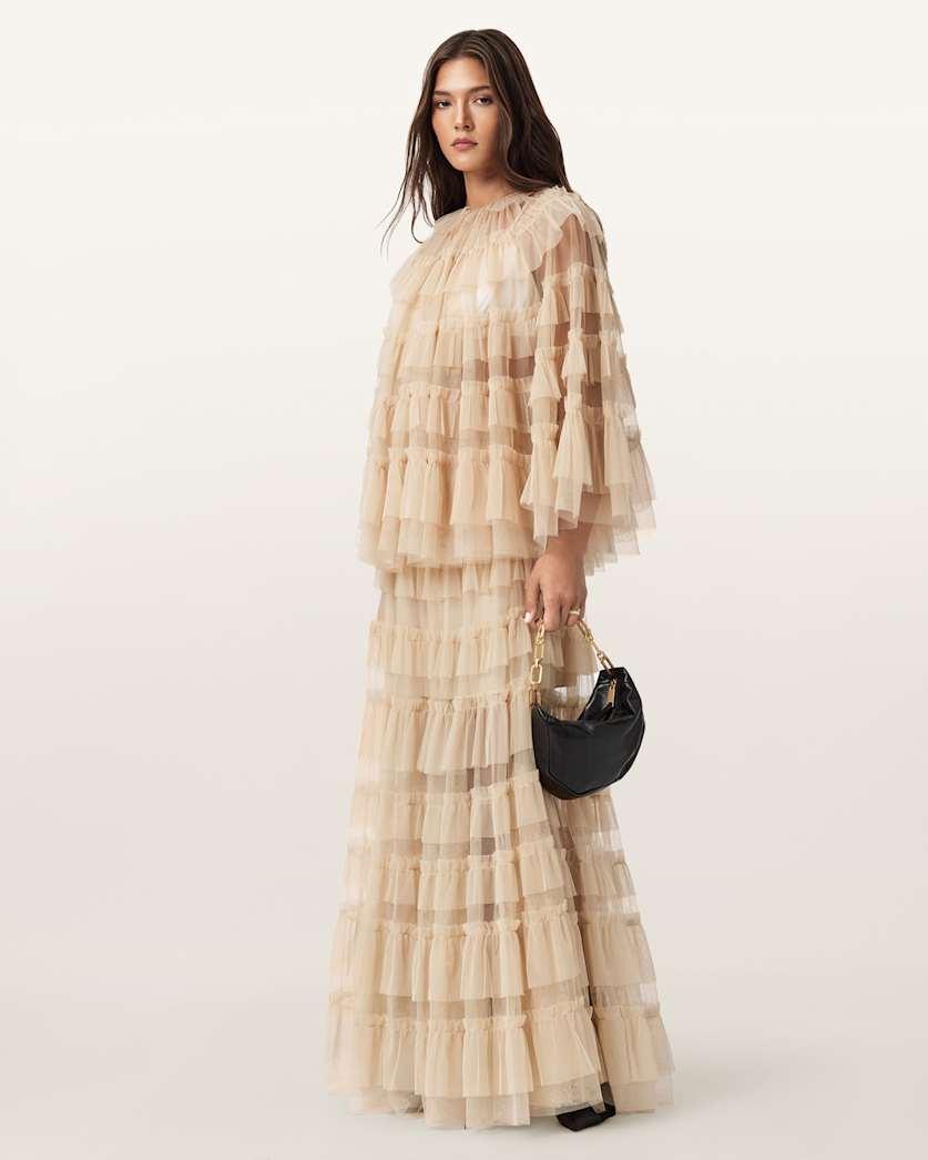 Aude Ruffle Maxi Skirt by ALLSAINTS