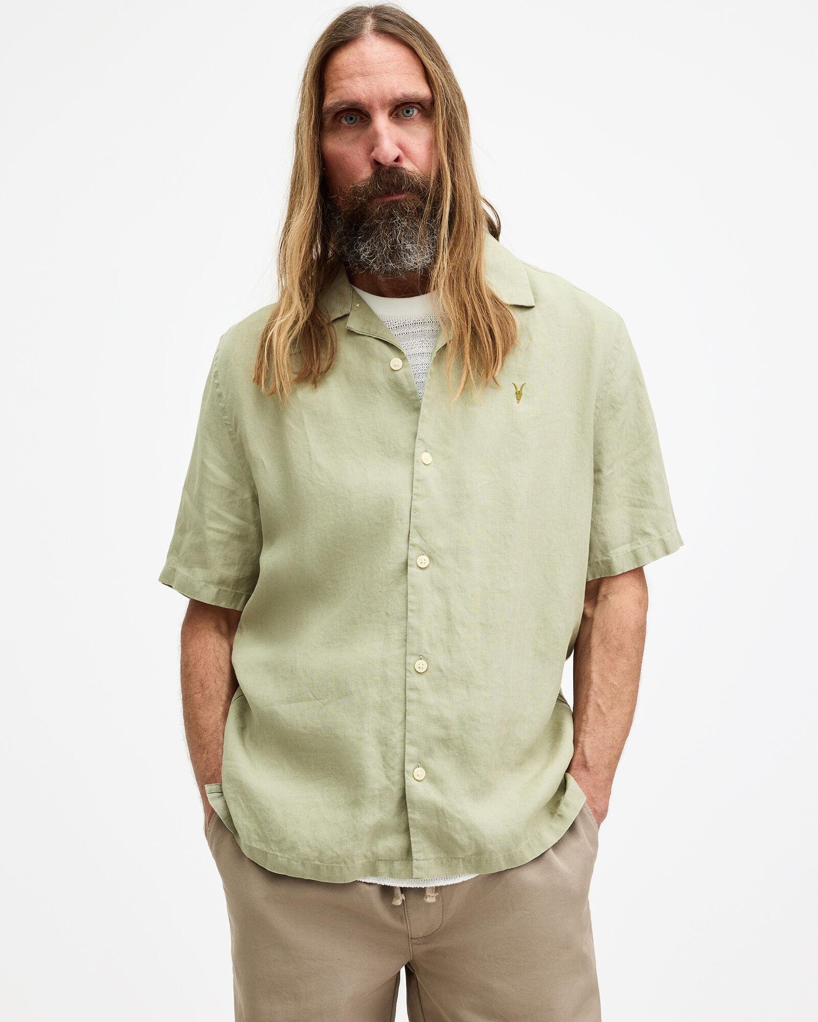 Audley Hemp Relaxed Fit Ramskull Shirt by ALLSAINTS