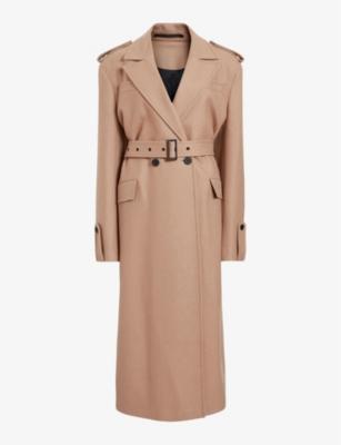 Augusta lapel-collar relaxed-fit recycled-wool and recycled-cashmere blend coat by ALLSAINTS Augusta lapel-collar relaxed-fit recycled-wool and recycled-cashmere blend coat by ALLSAINTS