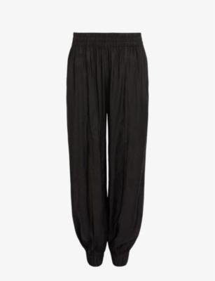 Aurie cut-out tapered-leg high-rise recycled-polyester trousers by ALLSAINTS
