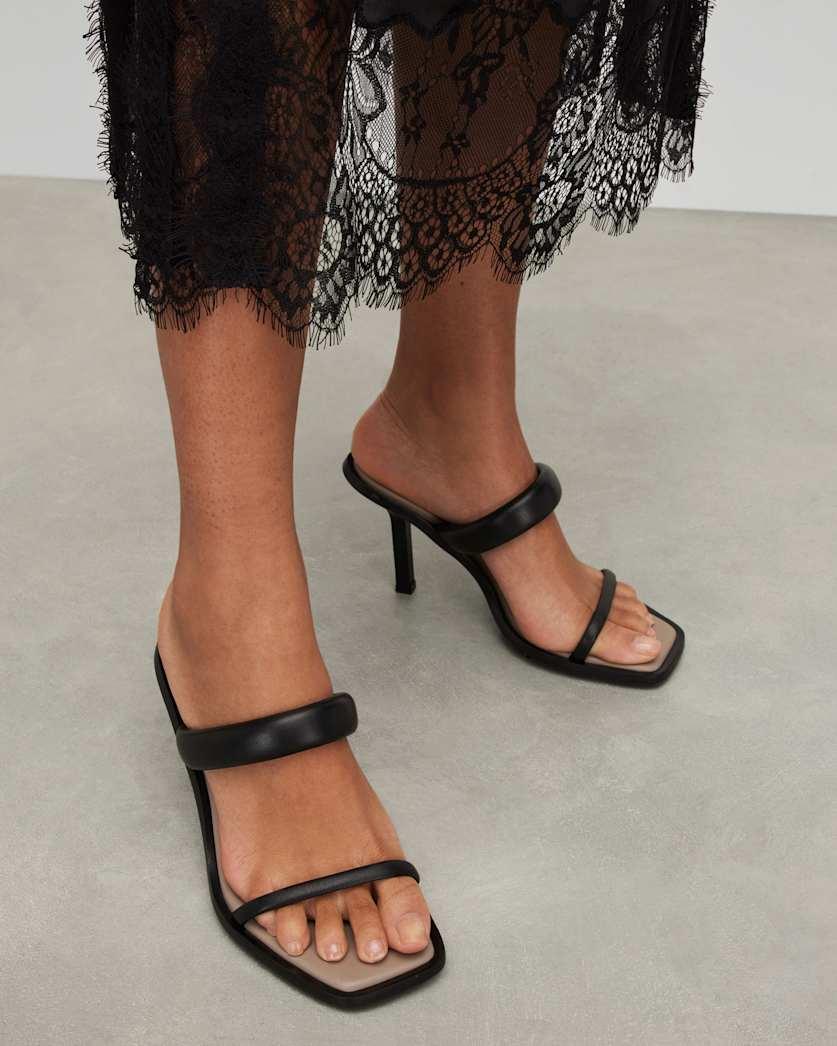 Ava Leather Heeled Sandals by ALLSAINTS