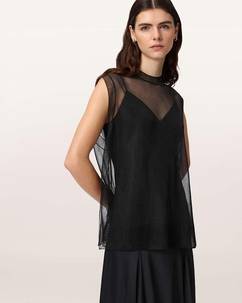 Ava Sleeveless Satin Midi Dress by ALLSAINTS