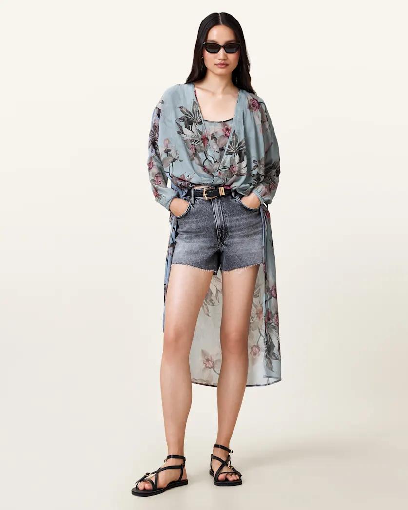 Avala High Low Floral Wrap Top by ALLSAINTS