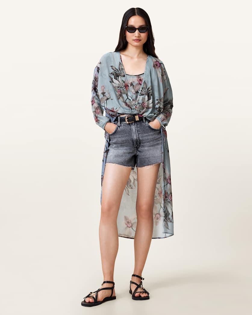 Avala High Low Floral Wrap Top by ALLSAINTS